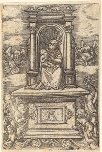 Den vakre jomfruen av Regensburg på et alter av Albrecht Altdorfer