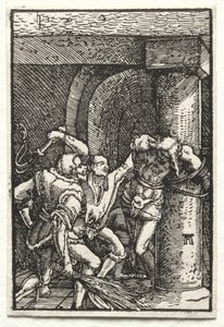 Menneskets fall og forløsning: Kristi flaggering, ca. 1515. av Albrecht Altdorfer