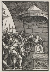 Menneskets fall og forløsning: Pilatus vasker hendene, ca. 1515. av Albrecht Altdorfer