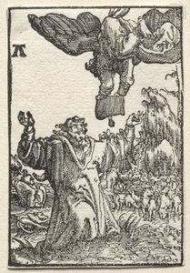 Menneskets fall og forløsning: Engelens budskap til Joachim, ca. 1515. av Albrecht Altdorfer