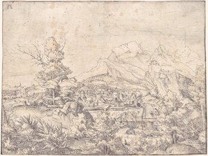 Det store landskapet med vannmøllen av Albrecht Altdorfer