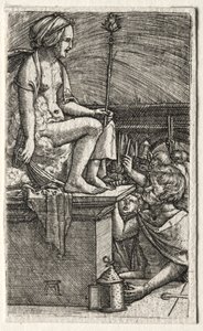 Den romerske kurtisanen eller The Revenge of the Sorcerer Virgil av Albrecht Altdorfer