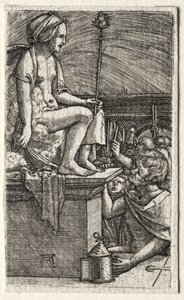 Den romerske kurtisanen eller The Revenge of the Sorcerer Virgil, 1520-1526. av Albrecht Altdorfer