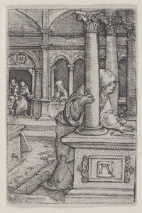 Jomfruen søker Jesus i tempelet av Albrecht Altdorfer
