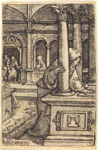 Jomfruen søker Jesus i tempelet av Albrecht Altdorfer