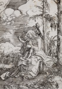 Jomfru Maria med barnet i et landskap av Albrecht Altdorfer