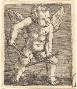 Winged Genii med hobbyhest og pisk av Albrecht Altdorfer