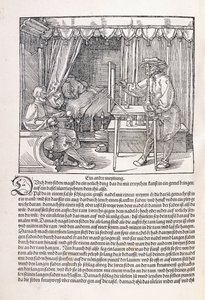 En tegner som tegner et portrett ved hjelp av en tegneramme, 1525 av Albrecht Dürer