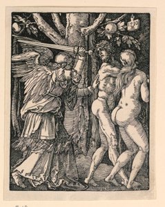 Adam og Eva utvist fra paradis, fra The Little Passion-serien av Albrecht Dürer