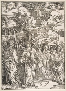 Angels Restraining the Four Winds.n.d. av Albrecht Dürer