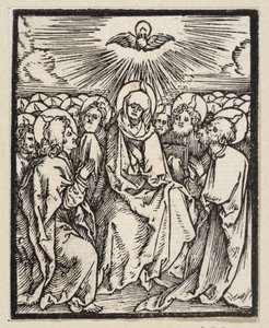 Den hellige ånds utgytelse (fra: Postilla, 43 tresnitt) av Albrecht Dürer