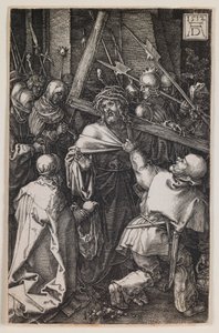 Bearing of the Cross, fra serien "The Engraved Passion" av Albrecht Dürer