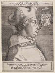 Kardinal Albrecht av Brandenburg - den store platen av Albrecht Dürer