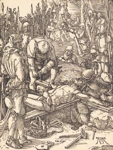 Kristus naglet til korset, sannsynligvis ca. 15091510. av Albrecht Dürer