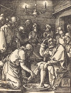Kristus vasker disiplenes føtter, 15091510. av Albrecht Dürer