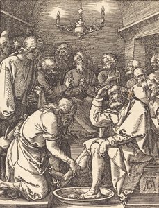 Kristus vasker disiplenes føtter, sannsynligvis ca. 15091510. av Albrecht Dürer