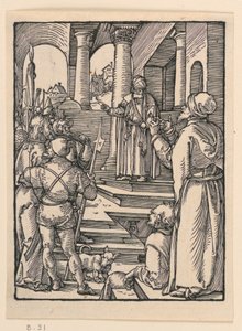 Kristus før Pilatus, fra The Little Passion-serien av Albrecht Dürer