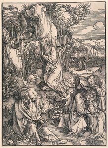 Kristus på Oljeberget (smerte i hagen), fra den store lidenskapen av Albrecht Dürer