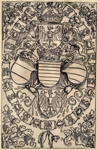 Maximilians våpenskjold som romernes konge av Albrecht Dürer