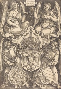 Våpenskjold fra det tyske riket og Nürnberg by, 1521. av Albrecht Dürer