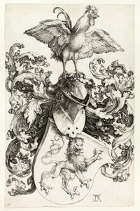 Våpenskjold med løve og hane av Albrecht Dürer