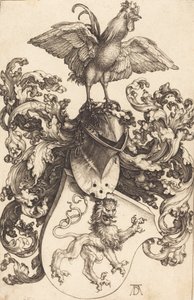 Våpenskjold med en løve og en hane, 15021503. av Albrecht Dürer