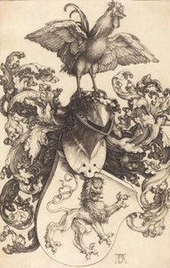 Våpenskjold med en løve og en hane, 15021503. av Albrecht Dürer
