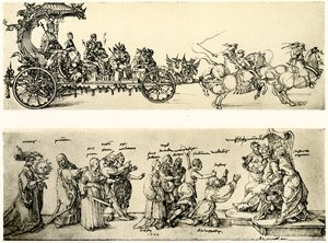 Utkast til vognen til keiser Maximilian I av Albrecht Dürer