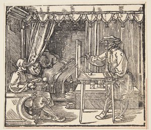 Tegner som tegner et portrett av Albrecht Dürer
