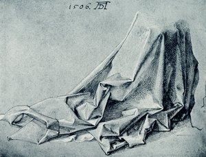 Draperi studie av Albrecht Dürer
