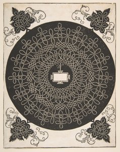 Broderimønster med et avlangt panel i midten, 1521 før. av Albrecht Dürer