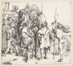 Fem lansquenets og en orientalsk hesterygg av Albrecht Dürer