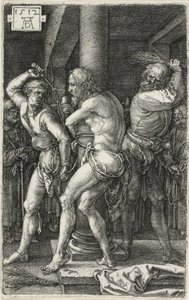 Flagelering, fra The Engraved Passion av Albrecht Dürer