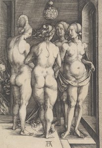 Fire nakne kvinner, 1497., 1497. av Albrecht Dürer