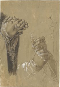 Hender og hode i profil av Albrecht Dürer