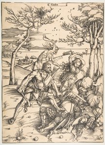 Hercules erobrer Molionide-tvillingene.n.d. av Albrecht Dürer