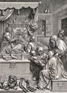 High Relief Sculpture of the Birth of St John, 1855 av Albrecht Dürer
