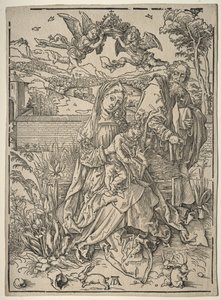 Hellig familie med de tre harene. av Albrecht Dürer