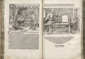 Illustrasjon fra de fire bøkene om menneskelig proporsjon, 1528 av Albrecht Dürer