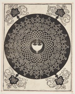 Interlaced ledningsmønster med hjerteformet senter av Albrecht Dürer