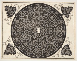 Interlaced ledningsmønster med scalloped skjold av Albrecht Dürer