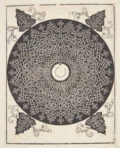 Interlaced Cord Mønster med hvit medaljong av Albrecht Dürer