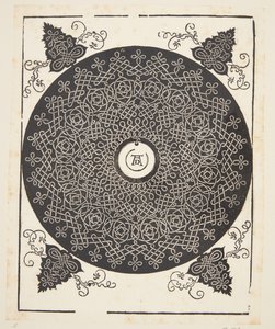 Interlaced Cord Mønster med hvit medaljong av Albrecht Dürer