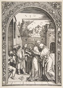 Joachim og Anna ved Golden Gate, fra The Life of the Virgin, 1504. av Albrecht Dürer
