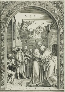 Joachim og St. Anne møtes ved Golden Gate, fra The Life of the Virgin av Albrecht Dürer