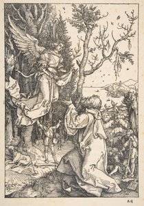 Joakim og engelen, fra «Jomfru Marias liv» av Albrecht Dürer