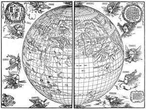 Johannes Stabius kart over verden, 1515, 1936 av Albrecht Dürer