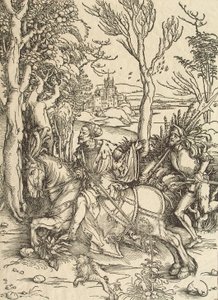 Knight og Lansquenet, ca. 1497 av Albrecht Dürer