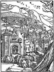 Landskap, 1498, 1936 av Albrecht Dürer