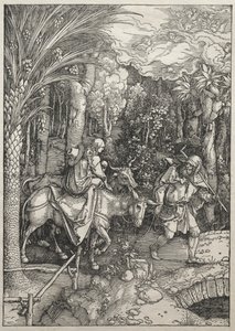 Jomfruens liv: Flight into Egypt, 1504-1505. av Albrecht Dürer